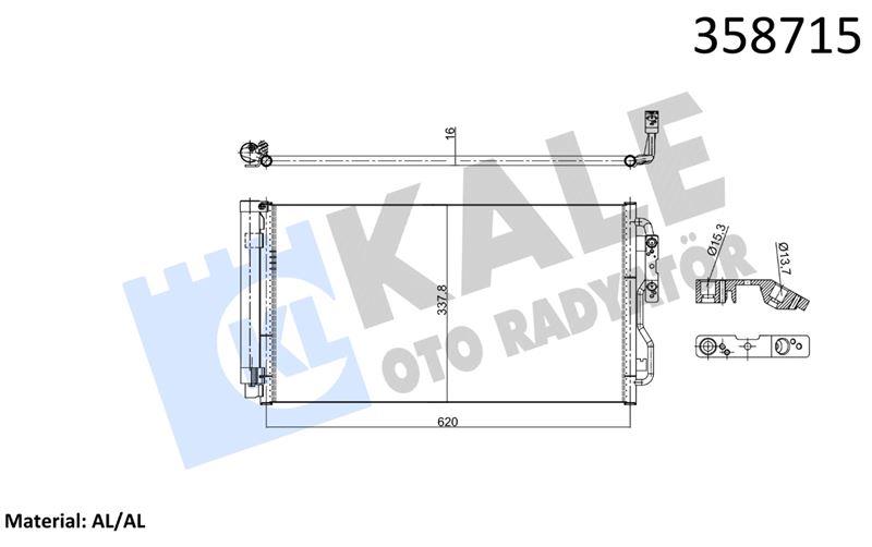 KLİMA RADYATÖRÜ BMW 3 / 4 AL/BRZ KURUTUCULU