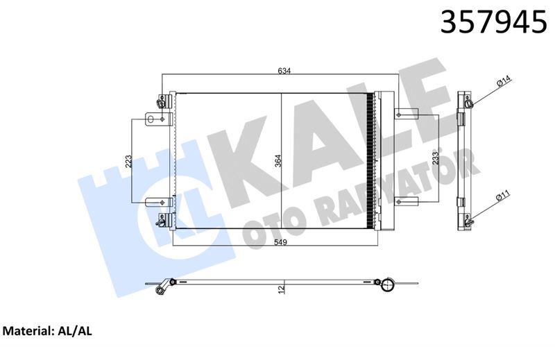 KLİMA RADYATÖRÜ CITROEN C5 AIRCROSS - PEUGEOT 3008 SUV / 5008 II AL/BRZ KURUTUCULU