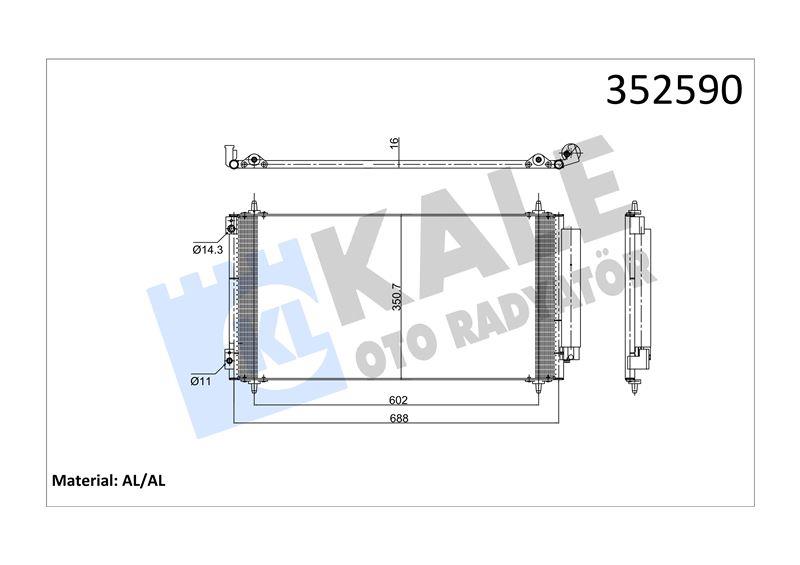 KLİMA RADYATÖRÜ CITROEN C8 FIAT ULYSSE LANCIA PHEDRA PEUGEOT 807 2.2 JTD 02> 6455FW 6455GF 1401113180 1401218280