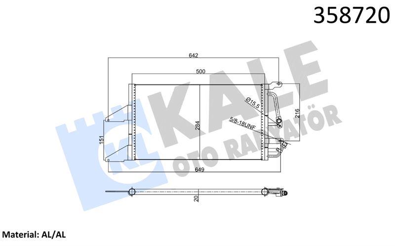 KLİMA RADYATÖRÜ FIAT PUNTO - LANCIA Y10 / Y AL/BRZ KURUTUCUSUZ