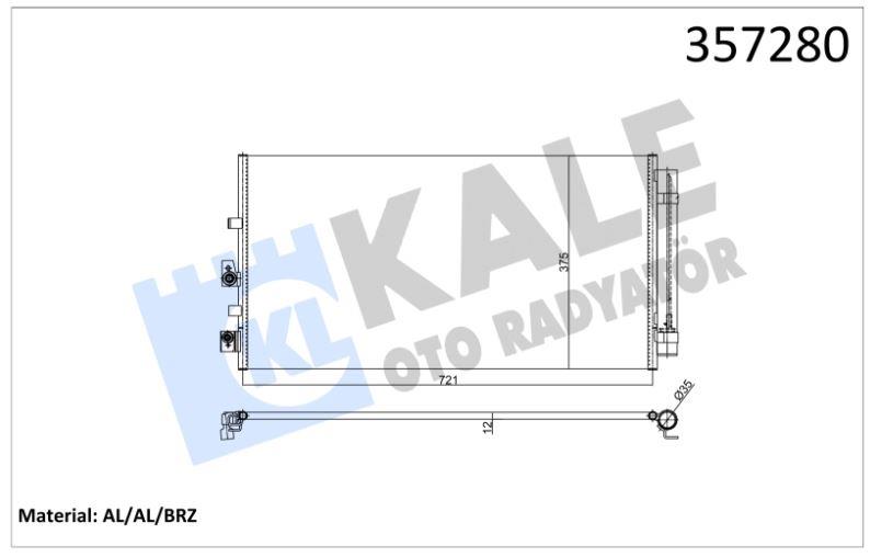 KLİMA RADYATÖRÜ FORD FOCUS IV 1.0/1.5 ECOBOOST 1.5 ECOBLUE 18=> KURUTUCU İLE BRAZING AL/AL 706×376×12 AL/AL