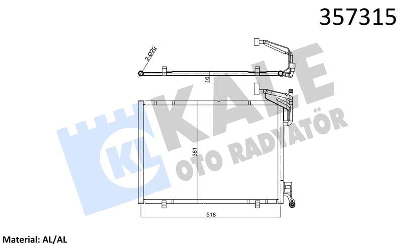 KLİMA RADYATÖRÜ FORD TRANSIT COURIER / TOURNEO COU RIER AL/BRZ KURUTUCUSUZ
