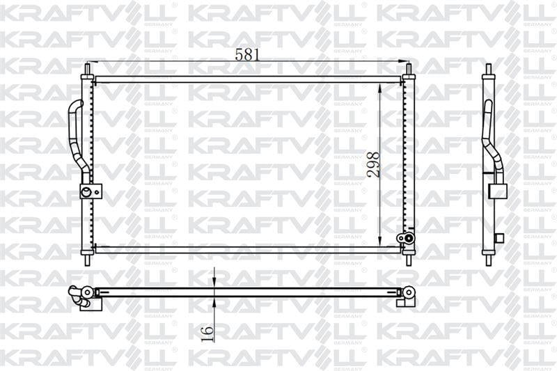 KLIMA RADYATORU HONDA CRV 1996 2001 (581×366×16)