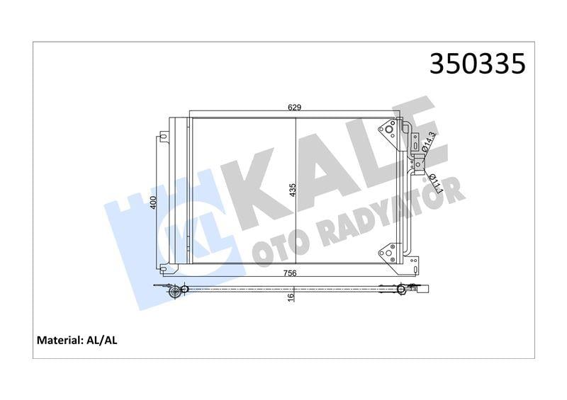 KLİMA RADYATÖRÜ IVECO TRUCKS IVECO STRALIS (AD190, AS190, AD260, AD440, AT440) 02=> TRAKKER (AD180, AD190, AD260, AD340, AD400, AD720) 03=> KURUTUCU İLE AL/BRZ 610×435×16