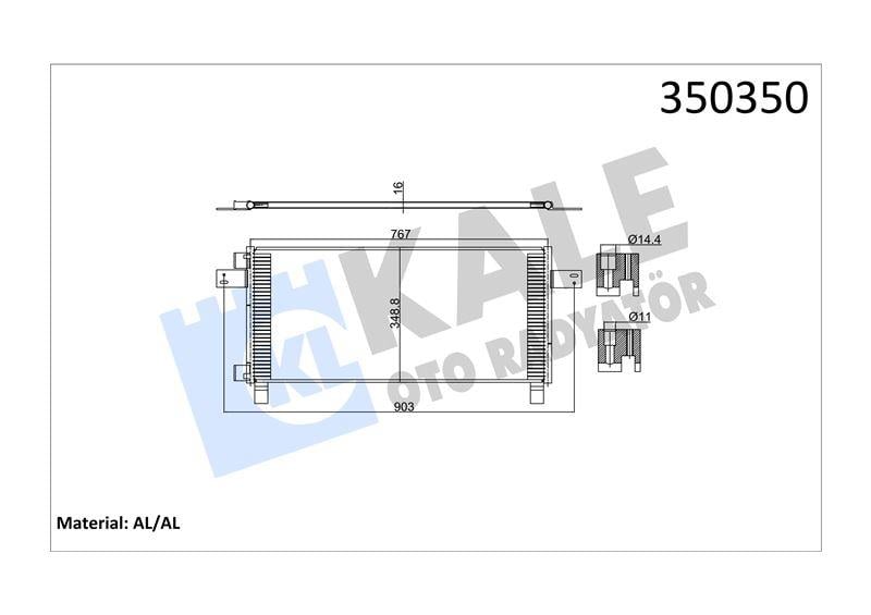 KLİMA RADYATÖRÜ MAN MAN TGA 02=> TGL TGM 05=> TGS TGX 07=> KURUTUCUSUZ AL/BRZ 747×348,8×16
