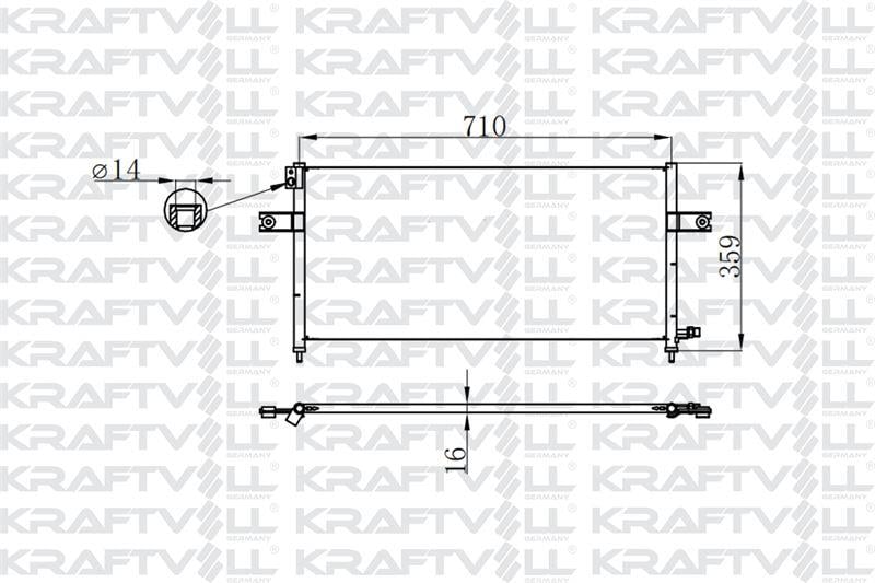 KLIMA RADYATORU NISSAN PICKUP D22 98-> 710×328×20