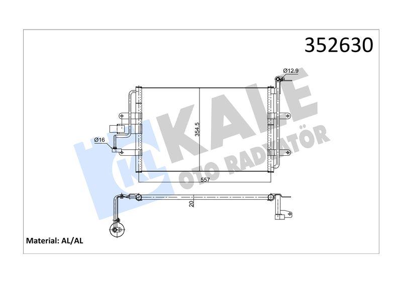 KLİMA RADYATÖRÜ SEAT LEON TOLEDO II VOLKSWAGEN BORA GOLF IV 1.9 TDI 00> 1J0820413H 1J0820411H 1J0820413G 1J0820413P