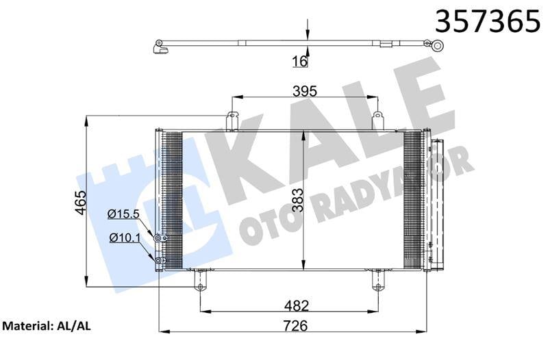KLİMA RADYATÖRÜ TOYOTA CAMRY 2.4 3.5 06<11 KURUTUC U İLE BRAZING AL/AL 706×383×16 AL/AL