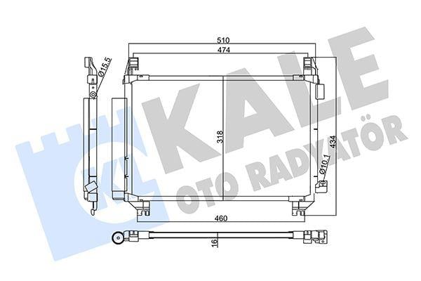 KLİMA RADYATÖRÜ TOYOTA YARIS 1.0 10=> 1.3 11=> KUR UTUCU İLE BRAZING AL/AL 490×318X16 AL/AL