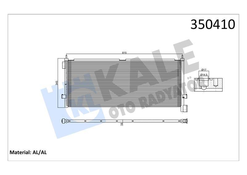 KLİMA RADYATÖRÜ VOLVO TRUCKS VOLVO FH12 93=> FH16 93=> FH 400/420/440/460/480/500/520/540 05=> KURUTUCUSUZ AL/BRZ 793×345×18
