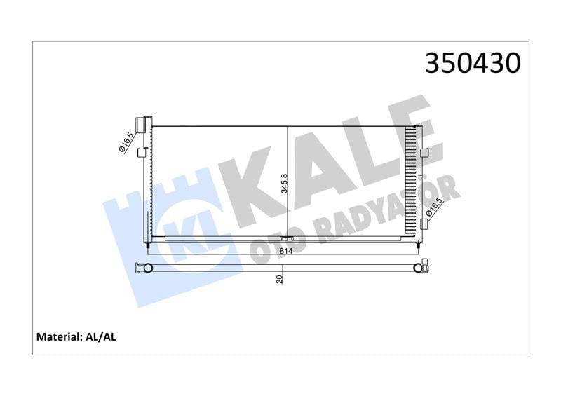 KLİMA RADYATÖRÜ VOLVO TRUCKS VOLVO FH12 FH16 93<02 NH12 99=> KURUTUCUSUZ AL/BRZ 789×345,8×20