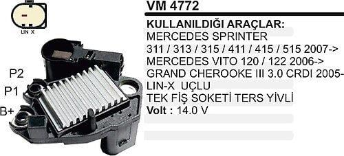 KONJEKTÖR VALEO 14,0V MERCEDES SPRINTER 313-415 LIN UCLU TEK FISLI