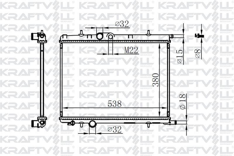 MOTOR RADYATORU (380×538×16) P206 1,6i/1,4HDI 98-> MANUEL> BRAZING