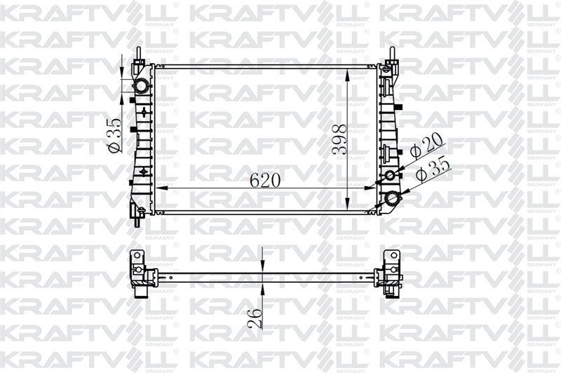 MOTOR RADYATORU (621×395×26) LINEA 1,3 MULTIJET 07-> MANUEL> BRAZING