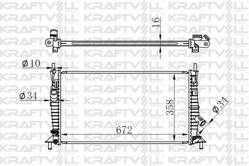 MOTOR RADYATORU (672×358×16) FOCUS 1,4TDCI 05-> MANUEL> BRAZING