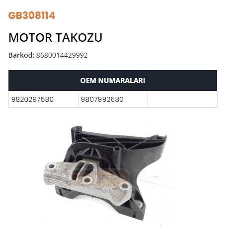 MOTOR TAKOZU 308 III-3008-508 II-5008-DS4-DS7-BERL INGO-PARTNER-RIFTER 1.5-1.6 BLUE HDI-1.6 THP