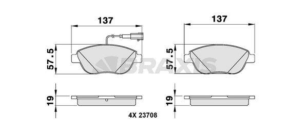 ON FREN BALATASI FIAT BRAVO II DOBLO FIORINO BIPPER NEMO PRATICO EVO PUNTO STILO IDEA LINEA 08> OPEL COMBO CORSA 12>