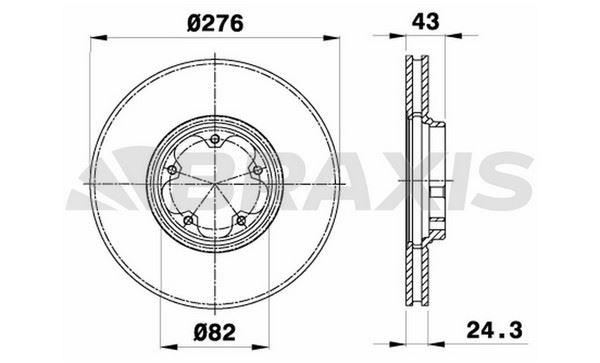 ON FREN DISK AYNASI TRANSIT V184 2,0TDCI 04>06 O,CEKER OLCU: (276MM X 24,5 5 BIJON) HAVA SOGUTMALI
