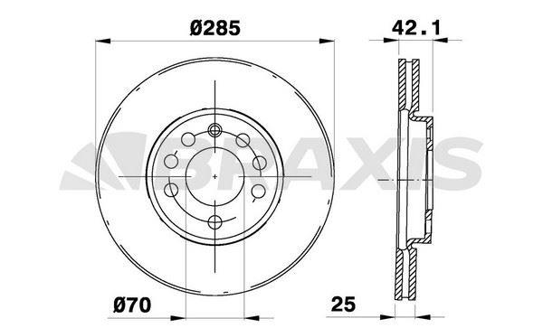 ON FREN DISK AYNASI VECTRA C GTS 1.6 2.016V 02>SIGNUM 03>SAAB 9.3 02>CROMA 05> (285x25x5DLxHAVALI)