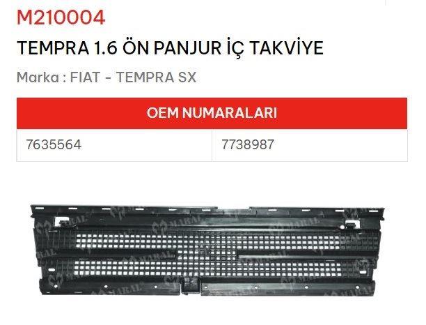 ÖN PANJUR İÇ TAKVİYE TEMPRA SX