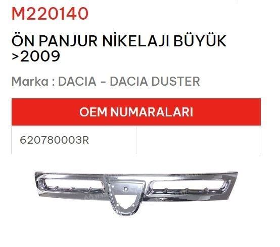 ÖN PANJUR NİKELAJI BÜYÜK >2009 DACIA DUSTER