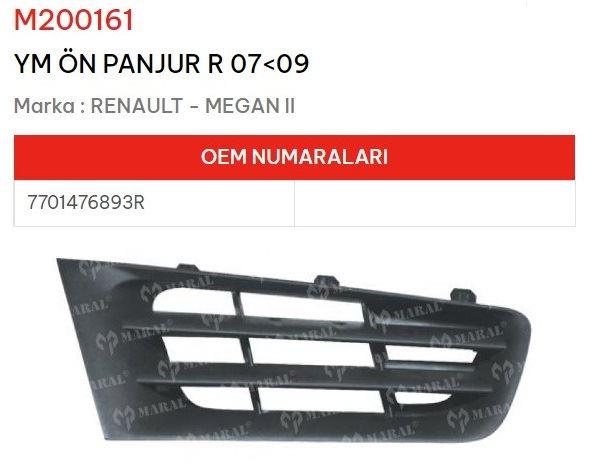 ÖN PANJUR SAĞ 07<09 MEGANE II