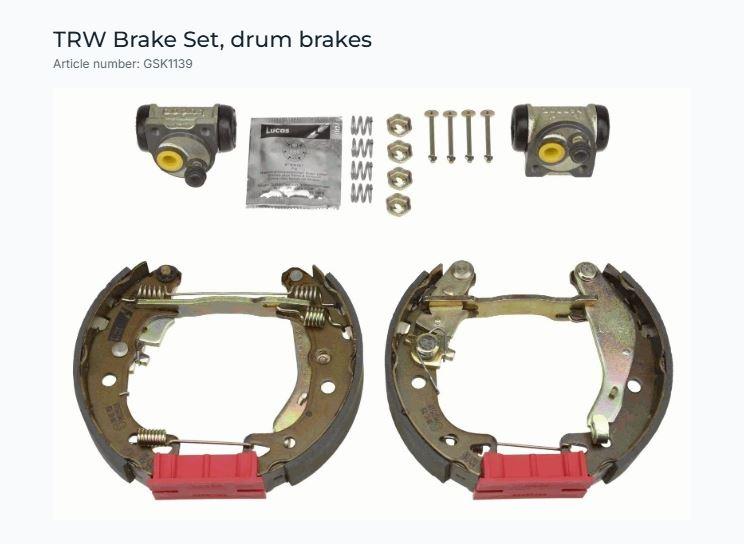 PAPUÇLU BALATA KİTİ CITROEN AX ZA- KİT İÇERİĞİ GS8271 BWD123 BWD124