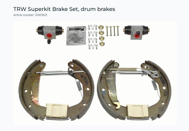 PAPUÇLU BALATA KİTİ OPEL KADETT E T85 KADETT E Combo T85 KADETT E Estate Van T85 KADETT E Hatchback T85 VAUXHALL ASTRA Mk II Belmont T85 ASTRA Mk II Estate T85 ASTRA Mk II Hatchback T85 KİT İÇERİĞİ GS6214 BWD119