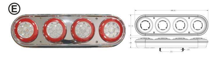 QUATTRO NEON LED STOP LAMBASI KROM GÖVDELİ12V