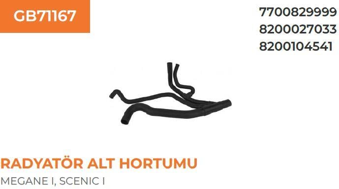 RADYATÖR ALT HORTUMU RENAULT MEGANE-SCENIC I 2,0 1