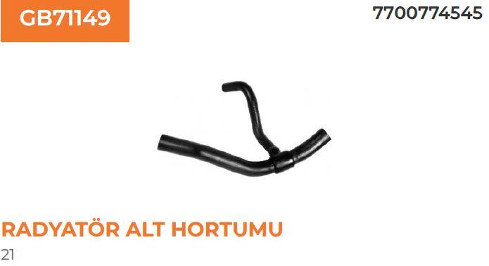 RADYATÖR ALT HORTUMU RENAULT RENAULT 21 7700774545