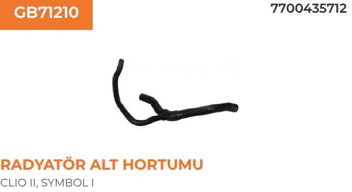 RADYATÖR ALT HORTUMU SYMBOL 1.4 8V 7700735712