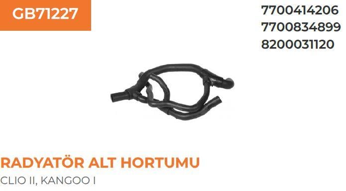 RADYATÖR ALT HORTUMU Y.M. KLM. RENAULT KANGOO 1,9 