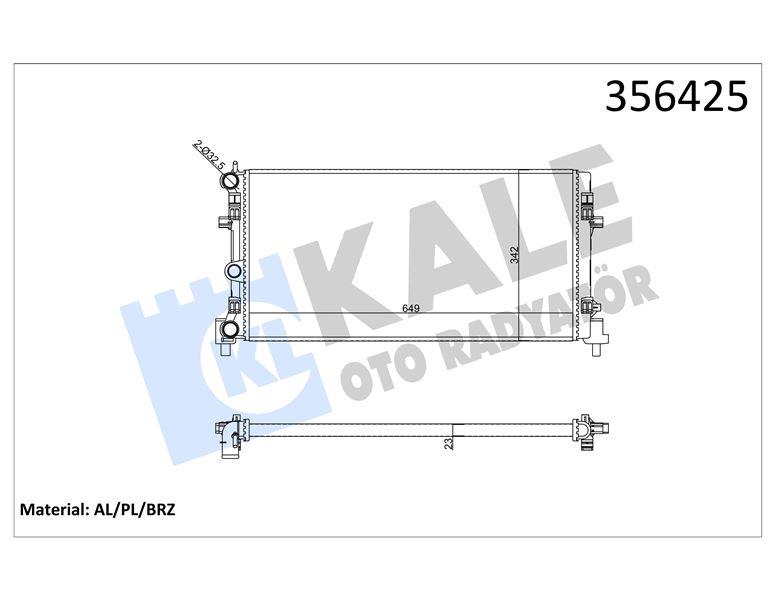 RADYATÖR AUDI A1 10=> - SEAT IBIZA IV TOLEDO IV 08 => - SKODA FABIA II RAPID ROOMSTER 06=> - VOLKSWAGEN POLO 09=> 1.2 1.6 1.9TDI 1.2/1.4TSI 1.2TFSI (MT) [23MM] AL/MKNK