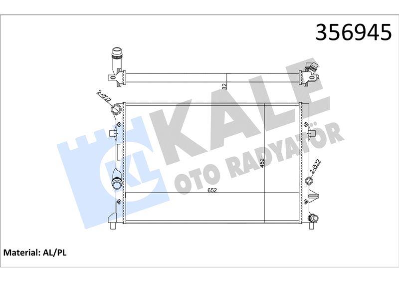 RADYATÖR AUDI A3 - SKODA OCATAVIA II YETİ - VOLKSW AGEN CADDY III GOLF VI BEETLE JETTA IV TOURAN 1.2TSI 09=> (MT) [32MM] AL/MKNK