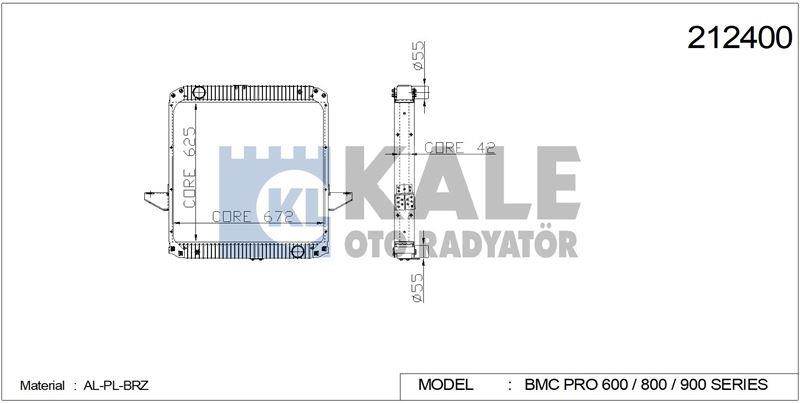 RADYATOR BMC PRO 827 (9157) YM INTC. (AB) AL/BRZ