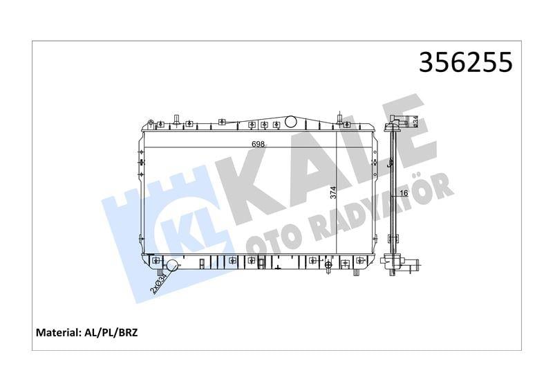 RADYATÖR CHEVROLET - DAEWOO LACETTI NUBIRA 1.4 1.6 1.8 05=> (MT) [16MM] AL/BRZ