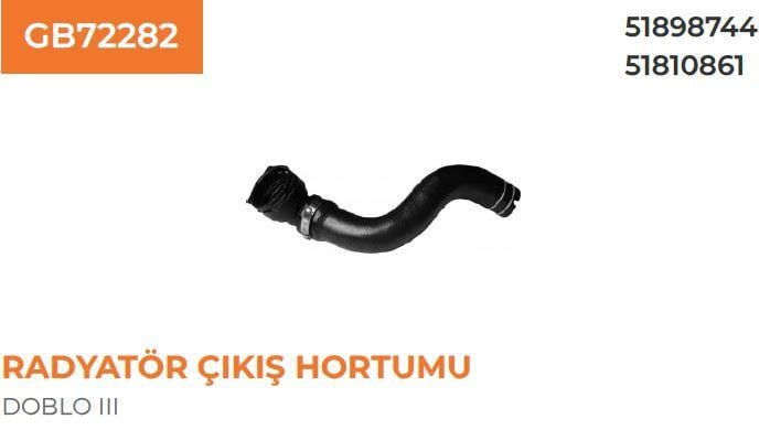 RADYATÖR ÇIKIŞ HORTUMU FIAT DOBLO 152 1,3 MJT 09..