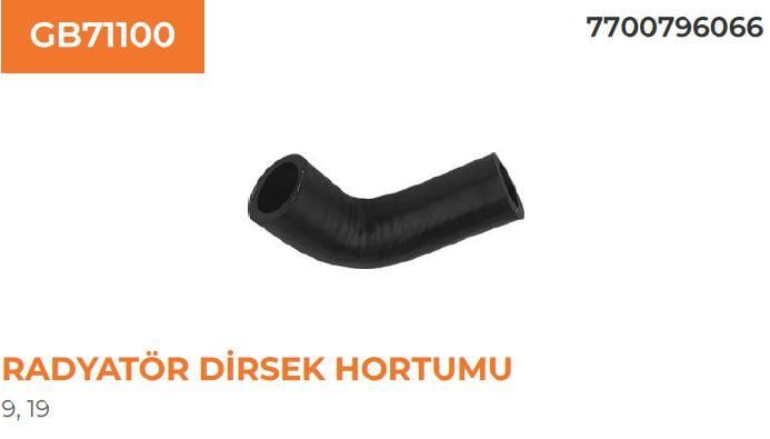 RADYATÖR DİRSEK HORTUMU R19 R9 1.4 1.7 1.8 1.9
