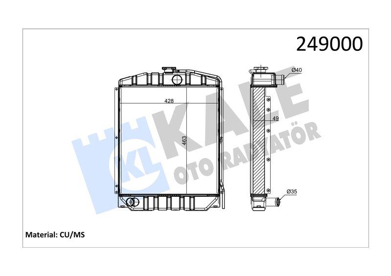 RADYATOR FIAT 415 TRAKTOR 4 SIRA PN