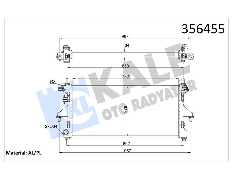 RADYATÖR FIAT DUCATO 2.3D 06=> (MT) [34MM] AL/MKNK
