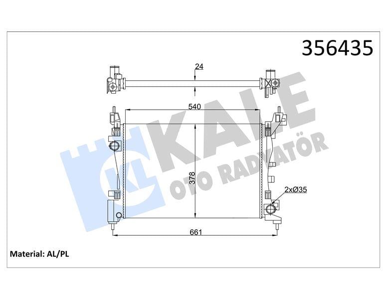 RADYATÖR FIAT GRANDE PUNTO PUNTO FIORINO QUBO 1.2 1.4 1.4 16V 05=> (MT) (AC/NAC) [24MM] AL/MKNK