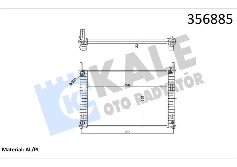 RADYATÖR FORD FIESTA FUSION - MAZDA 2 (DY) 1.4/1.6 /1.25 16V 02=> (MT) (AC/NAC) <TAHLİYE APARATLI> [23MM] AL/MKNK