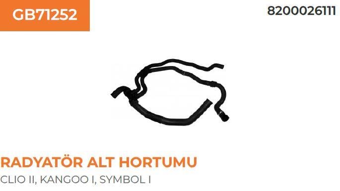 RADYATÖR HORTUMU ALT CLIO II KANGOO 1.2 16V 01>06