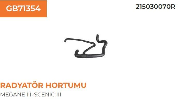 RADYATÖR HORTUMU RENAULT MEGANE III-SCENIC III 1,5