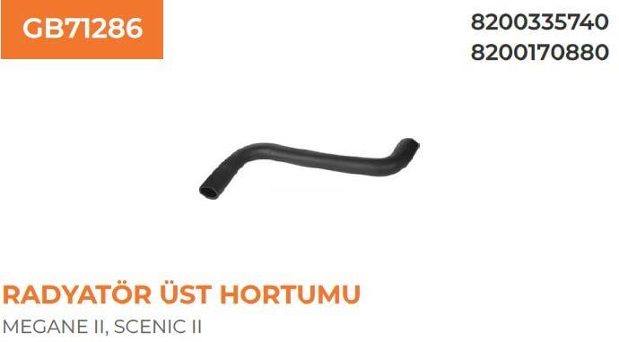 RADYATÖR HORTUMU ÜST MEGANE II 1.4 16V 02>09