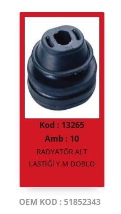 RADYATÖR LASTİĞİ ALT DOBLO YM