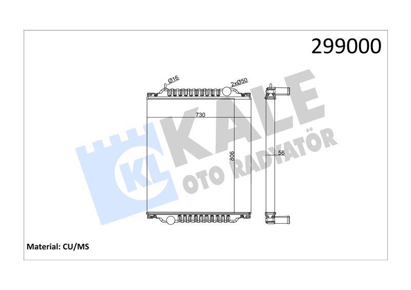RADYATOR MAN CNG 5 SIRA PS 806×730×56