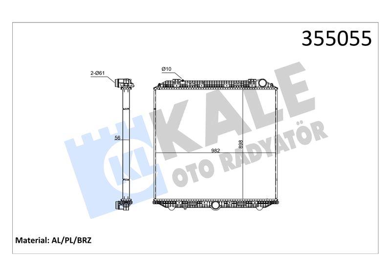 RADYATOR MERCEDES TRUCKS MERCEDES BENZ ACTROS MP4/ MP5 11=> ANTOS 12=> AROCS 13=> (MT) (ÇERÇEVESİZ) 898×982×56