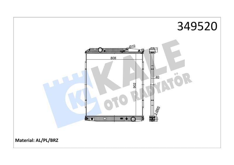 RADYATOR MERCEDES TRUCKS MERCEDES BENZ ACTROS 96<0 2 ACTROS MP2/MP3 03=> (AT) (ÇERÇEVESİZ) AL/BRZ 902×808×40